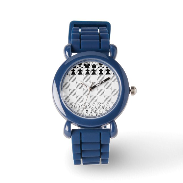 Klassieke schaakplaat horloge (Voorkant)