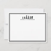Klassieke schaakstukken Dubbele rand Monogram Notitiekaartje (Voorkant)