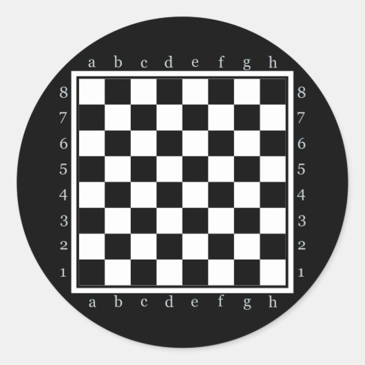 klassieke schaaktafel, schaak hem of laat hem acht ronde sticker (Voorkant)