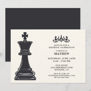 Klassieke  schaakthema elegante verjaardag kaart