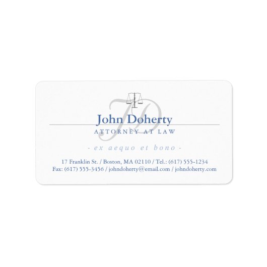 Klassieke Schalen van Gerechtigheid | Advocaat Ele Etiket (Voorkant)