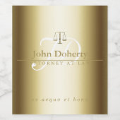 Klassieke Schalen van Gerechtigheid | Gouden Initi Wijn Etiket (Enkel label)