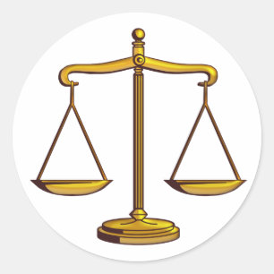 Klassieke Schalen van Gerechtigheid Wet Kantoor Ronde Sticker