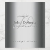 Klassieke Schalen van Gerechtigheid | Zilveren Ini Wijn Etiket (Enkel label)