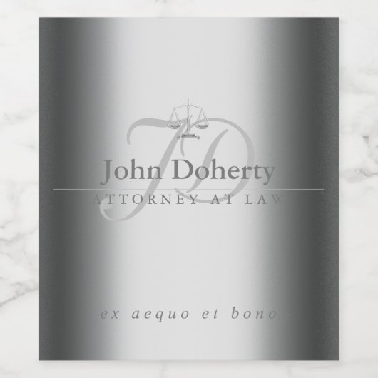 Klassieke Schalen van Gerechtigheid | Zilveren Ini Wijn Etiket (Enkel label)