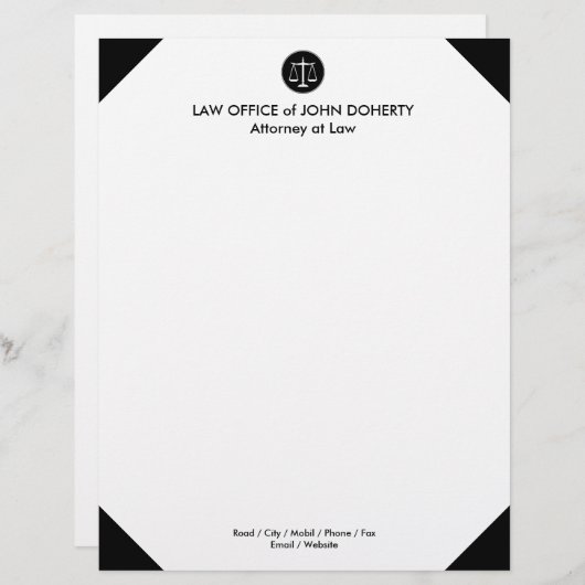 Klassieke schalen van het recht | Wettelijke Kanto Briefhoofd (Voorkant / Achterkant)