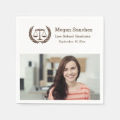 Klassieke Schalen van Justitie Law School Afstuder Servetten (Voorkant)