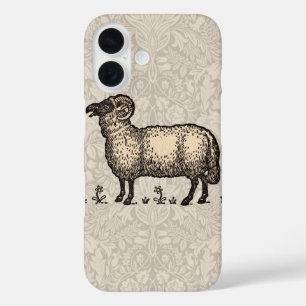 Klassieke Schapen Illustratie: Boerderij Kunst iPhone 16 Hoesje