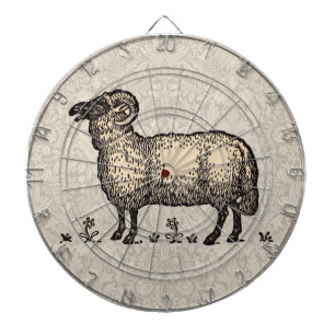 Klassieke Schapen Illustratie: Boerderij Kunst Dartbord