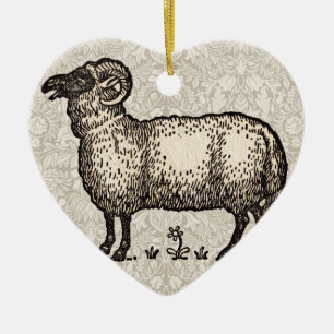 Klassieke Schapen Illustratie: Boerderij Kunst Keramisch Ornament