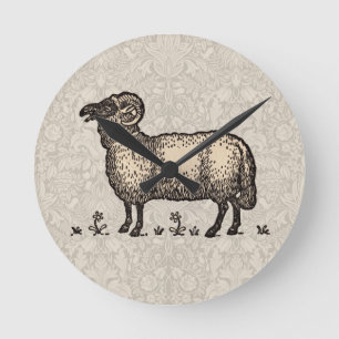 Klassieke Schapen Illustratie: Boerderij Kunst Ronde Klok