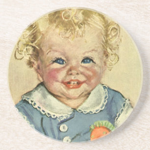 Klassieke Schattige Blonde Scandinavische Baby Jon Zandsteen Onderzetter