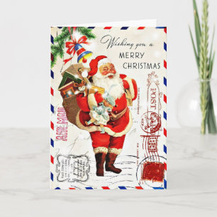 Klassieke Schattige Kerstman Kerstmis Feestdagen Kaart