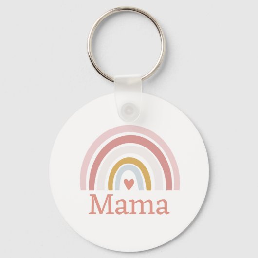 Klassieke Schattigee aangepaste naam Pink Rainbow Sleutelhanger (Achterkant)