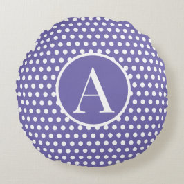 Klassieke Schattigee Chic initiaal letter Polka Do Rond Kussen