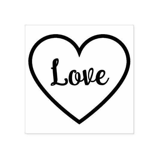 Klassieke Schattigee Chic Love Heart Outline Rubberstempel (Afrduk)