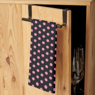 Klassieke Schattigee Chic Retro Roze Polka Dots op Theedoek