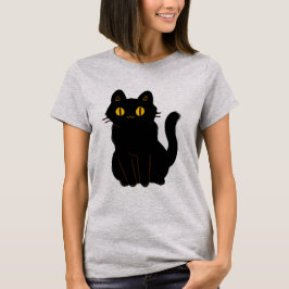 Klassieke Schattigee Halloween Black Cat T-shirt