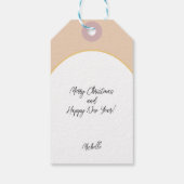 Klassieke Schattigee Roze Tonen Vrolijke Kerstboom Cadeaulabel (Achterkant)