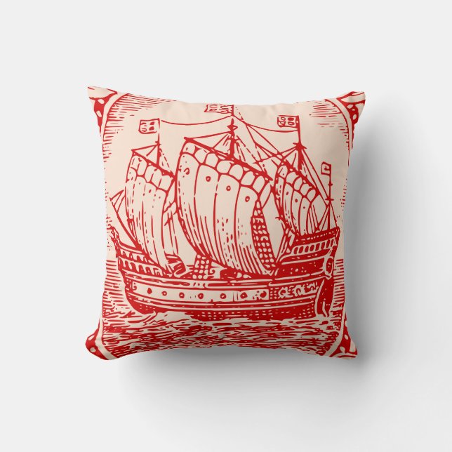 Klassieke schedel Antiek  avonturier Zee Kussen (Voorkant)