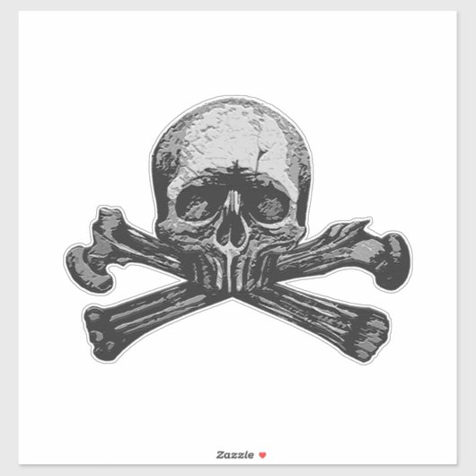 klassieke schedel en dwarsbeenderen sticker (Vel)