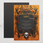 Klassieke schedel Gotische Halloween Kaart (Voorkant / Achterkant)