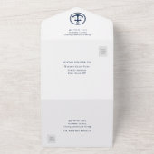 Klassieke scheepsanker alles-in-één trouwkaart all in one uitnodiging (Buitenkant)