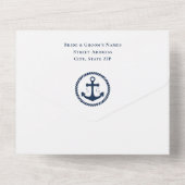 Klassieke scheepsanker alles-in-één trouwkaart all in one uitnodiging (Achterkant)