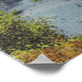 Klassieke Schilderachtig Floral Lake Bridge Poster (Hoek)