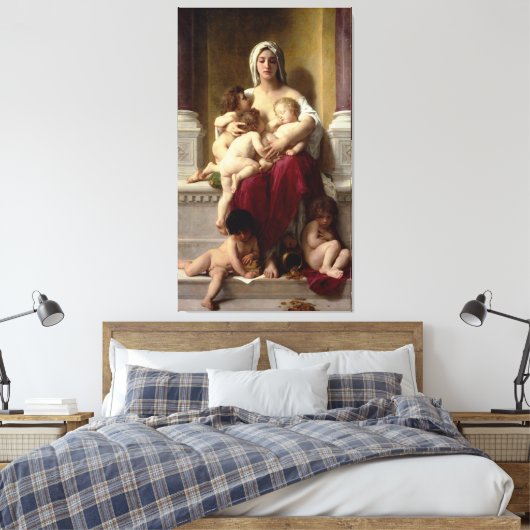 Klassieke schilderende liefdadigheid van Bouguerea Canvas Afdruk (Insitu (Slaapkamer))