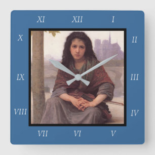 Klassieke schildering van Bouguereau: de Bohemen ( Vierkante Klok