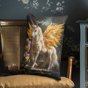 Klassieke Schildering Witte Pegasus Met Gouden Vle Kussen