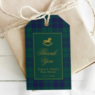 Klassieke Schommelpaard Baby Shower Plaid Bedankt Cadeaulabel