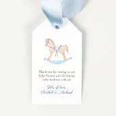 Klassieke Schommelpaard Jongen Baby Shower Favor T Cadeaulabel