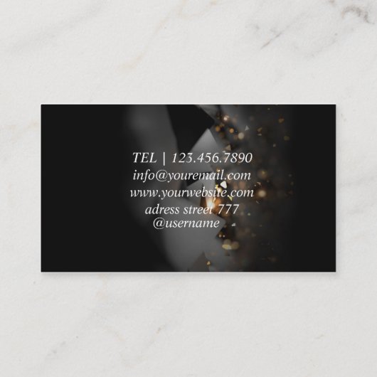 Klassieke schone kazen visitekaartje (Achterkant)