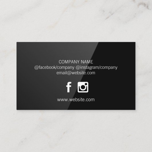 Klassieke, schone professional (zwart / grijs) visitekaartje (Achterkant)