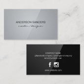 Klassieke, schone professional (zwart / grijs) visitekaartje (Voorkant / Achterkant)