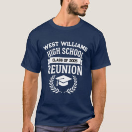 Klassieke School Naam Hoogste Leerjaar Reünie T-shirt