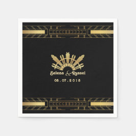 Klassieke schoonheid Art Deco bruiloft servetten