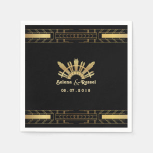 Klassieke schoonheid Art Deco bruiloft servetten