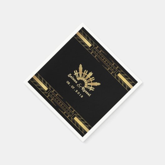 Klassieke schoonheid Art Deco bruiloft servetten (Hoek)