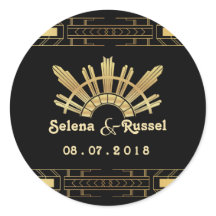 Klassieke schoonheid Art Deco bruiloft zegel