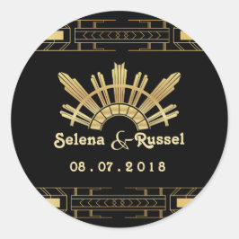 Klassieke schoonheid Art Deco bruiloft zegel