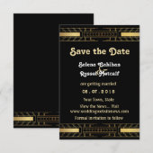 Klassieke schoonheid Art Deco Save the Date Kaart (Voorkant / Achterkant)