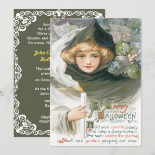 Klassieke schoonheid en de Halloween kabouters Kaart