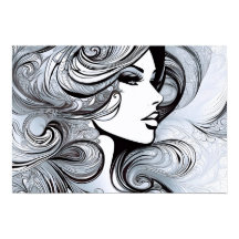 Klassieke schoonheid: Moderne vrouw in zwart & wit