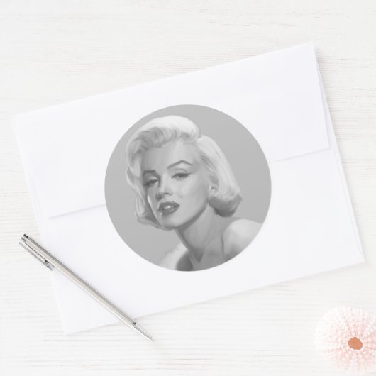 Klassieke schoonheid ronde sticker (Envelop)