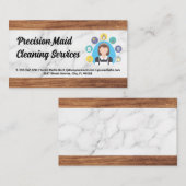 Klassieke Schoonmaakservice | Houten Schoonmaak Ho Visitekaartje (Voorkant / Achterkant)