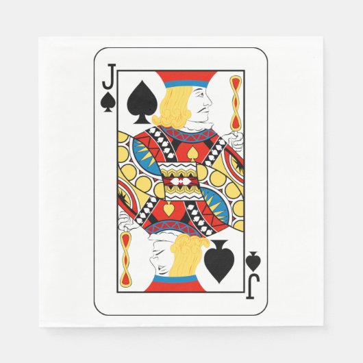 Klassieke Schoppen Boer Pokerkaart Servet (Voorkant)
