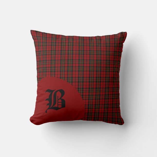 Klassieke Schotse Brodie Clan Tartan Pset Monogram Kussen (Voorkant)